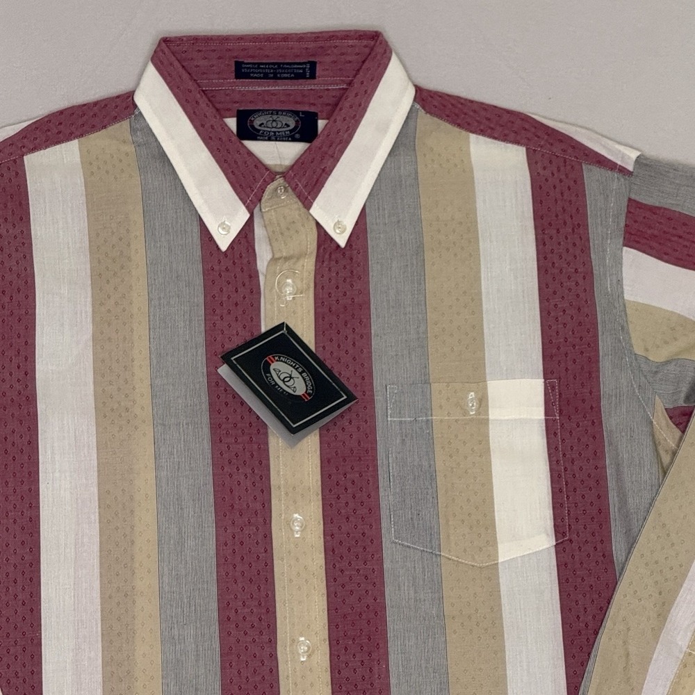 Knights Bridge Men's Large Multicolor‎ Button Down Long Sleeve Shirt Vintage